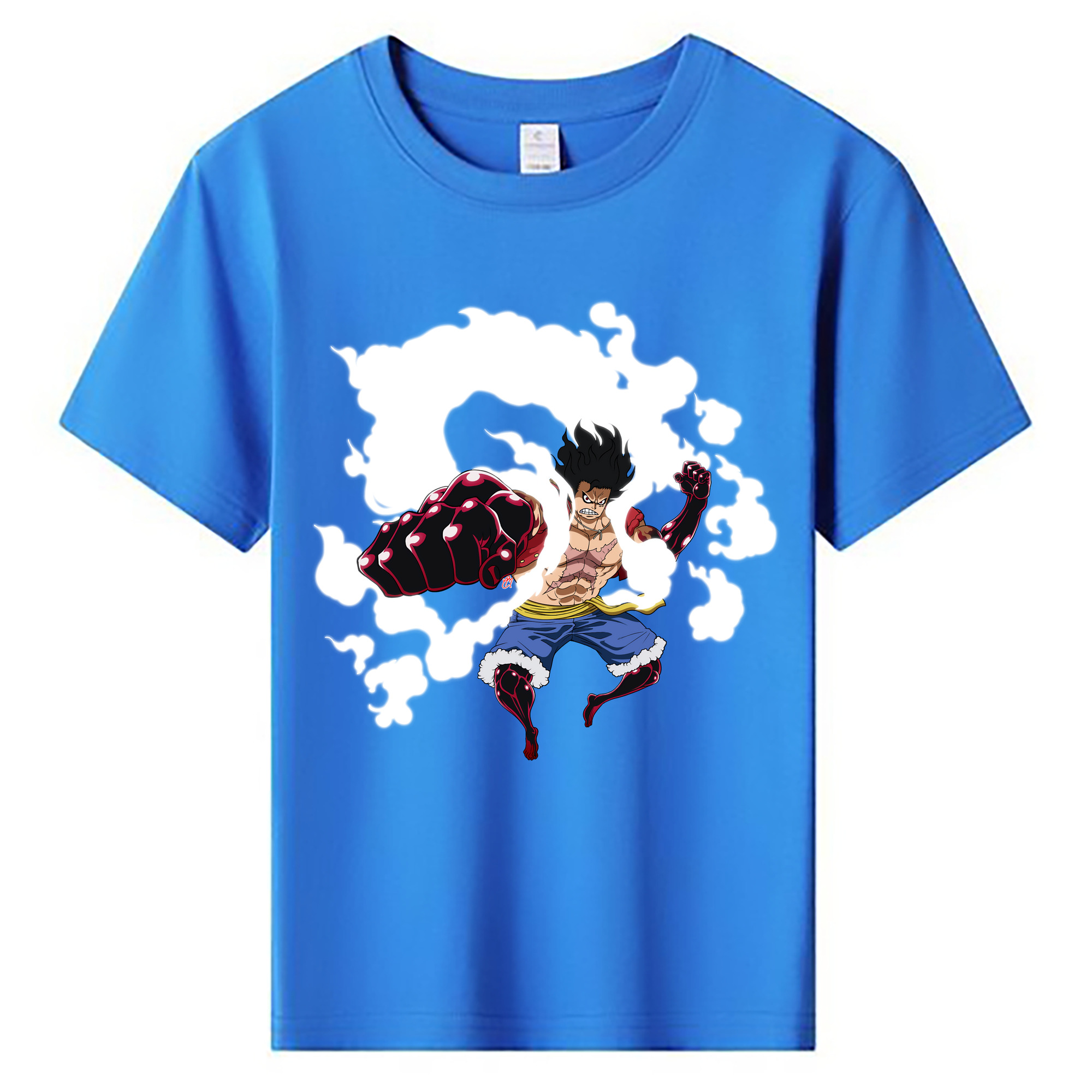 ワンピース モンキー・D・ルフィ ONE PIECE Monkey D. Luffy 綿100％キッズTシャツ（フロントプリント）